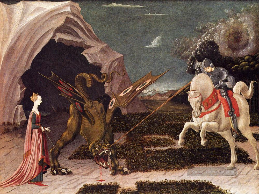 St George und der Drache Frührenaissance Paolo Uccello Ölgemälde